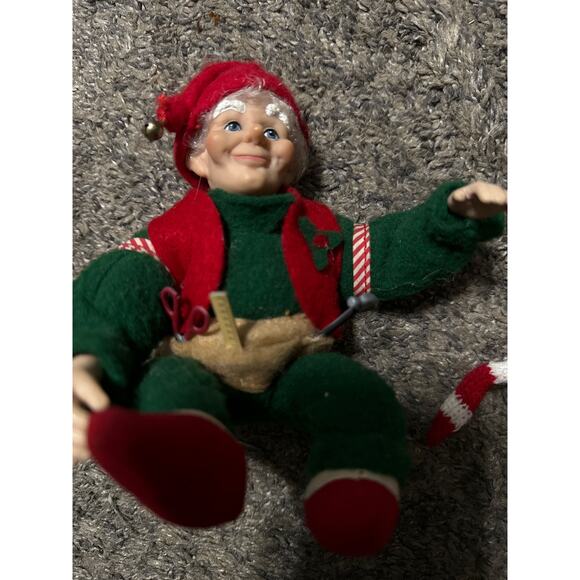 Christmas Elf 1998 By Holiday Creations Poseable 9” and Poseable Mrs Clause - Picture 2 of 3